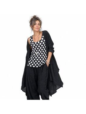 NWOT Black & White Polka Dot Kawaii Barbiecore Tricotto Sleeveless Tank Top XS
